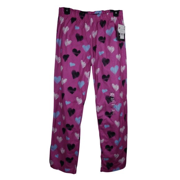 Brooklyn Cloth Girls Heart Print Lounge Pajama Pants Pink Design XL 18/20 - Picture 1 of 8